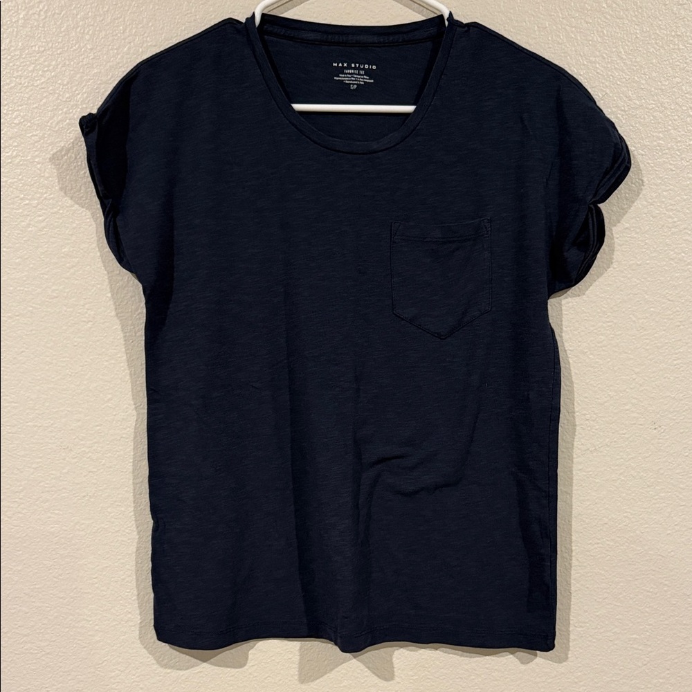 Max Studio Black Short Sleeve Tee